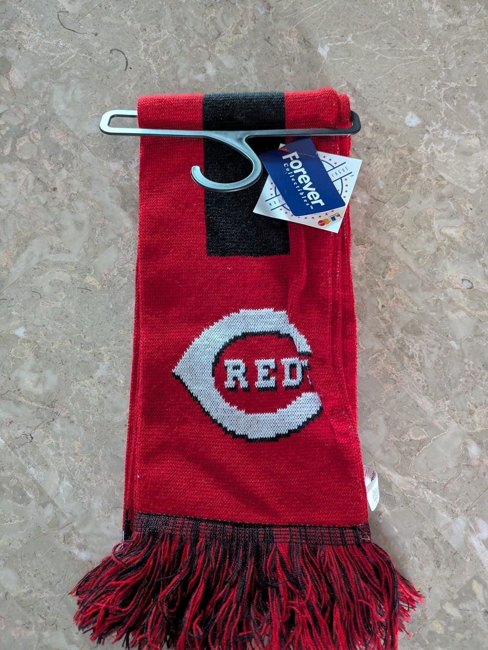 Cincinnati Reds Red and Black Scarf with Team Crest